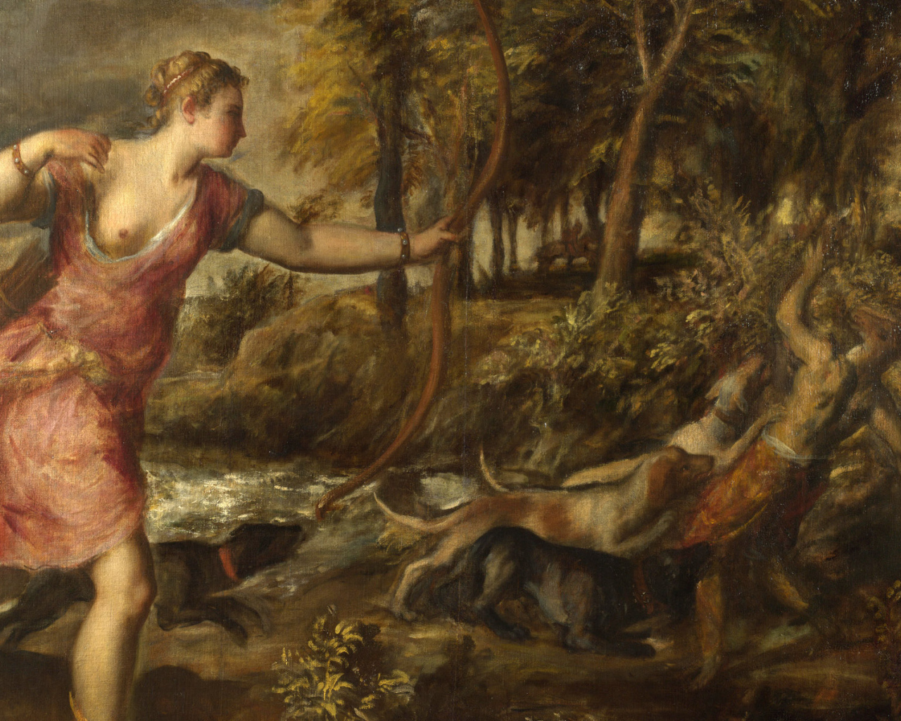 Картина Охотница и сатир