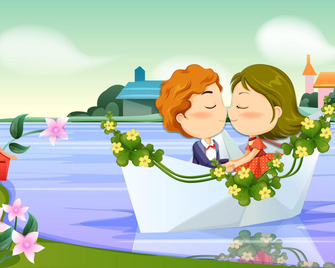 Влюбленные на лодочке