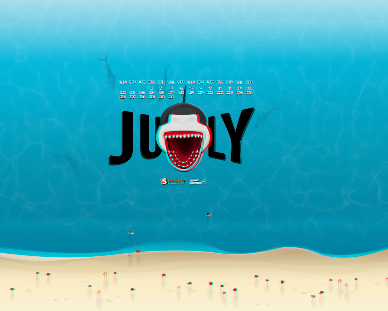 Акула 3D обои для рабочего стола