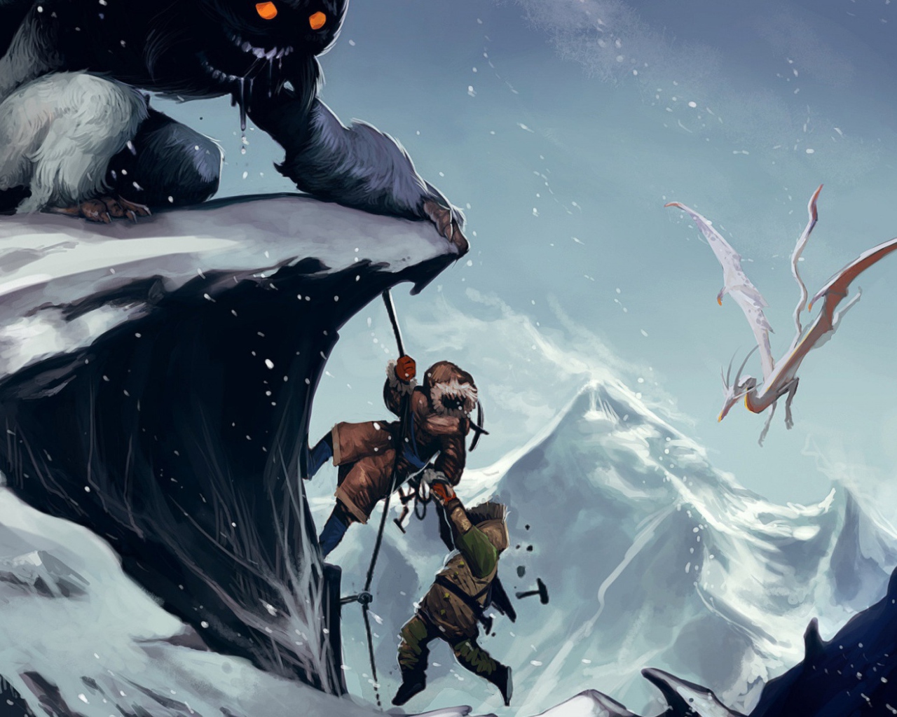 Снежный человек и альпинисты