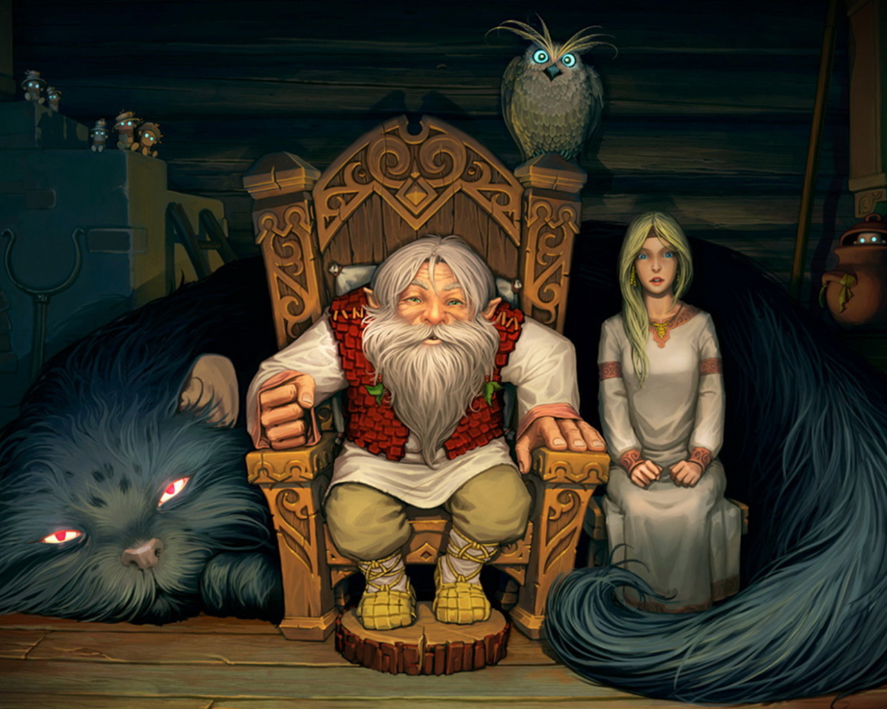 В избе собрались