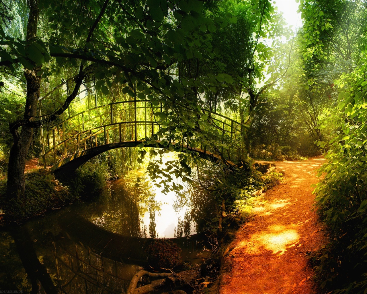 Мостик через лесную речку