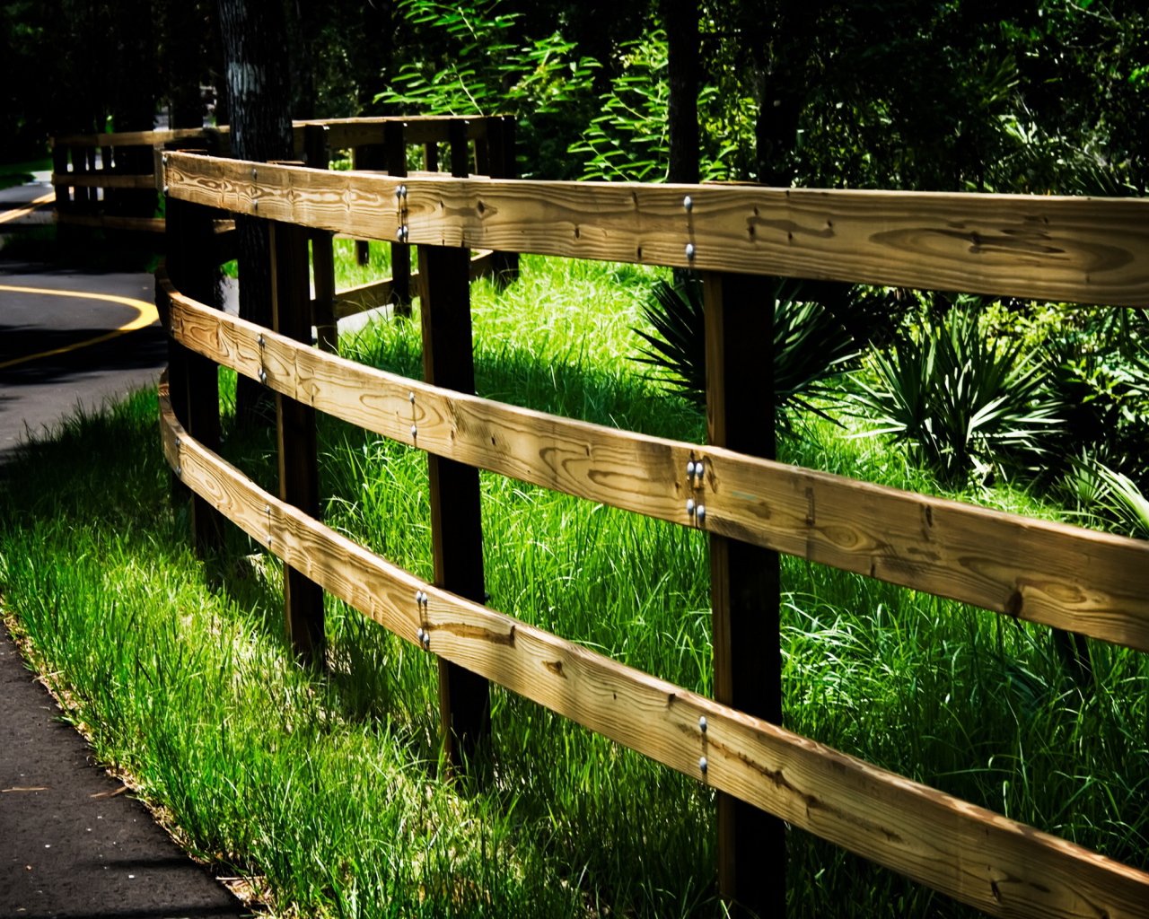 Забор вдоль дороги