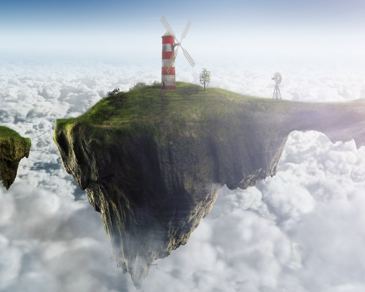 Ветреная мельница на висячем острове