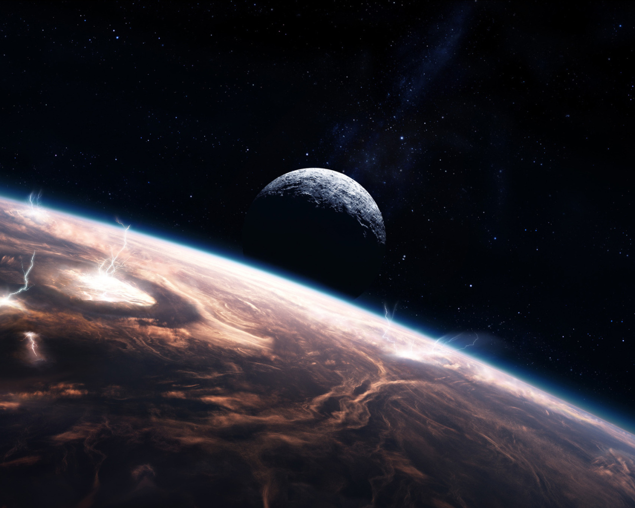 Планета, молнии