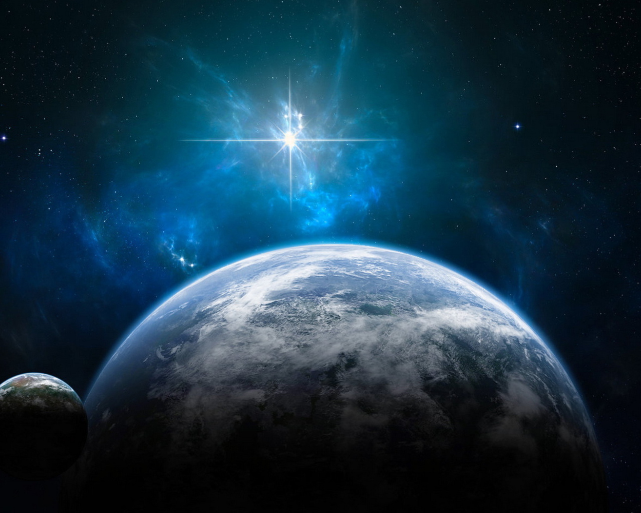 Планеты и сияющая звезда
