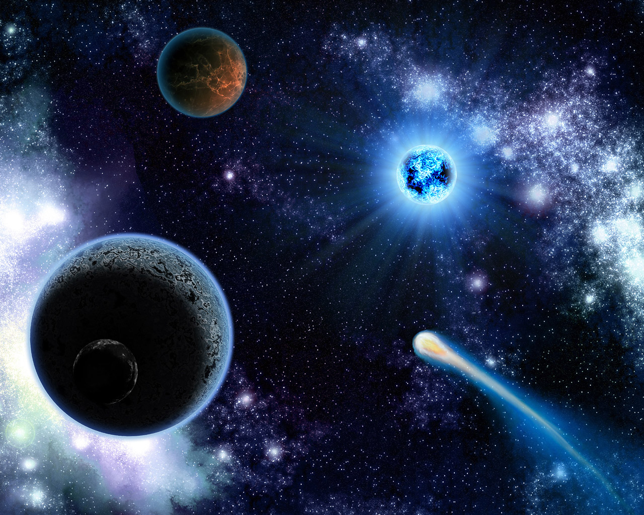 Планеты и комета