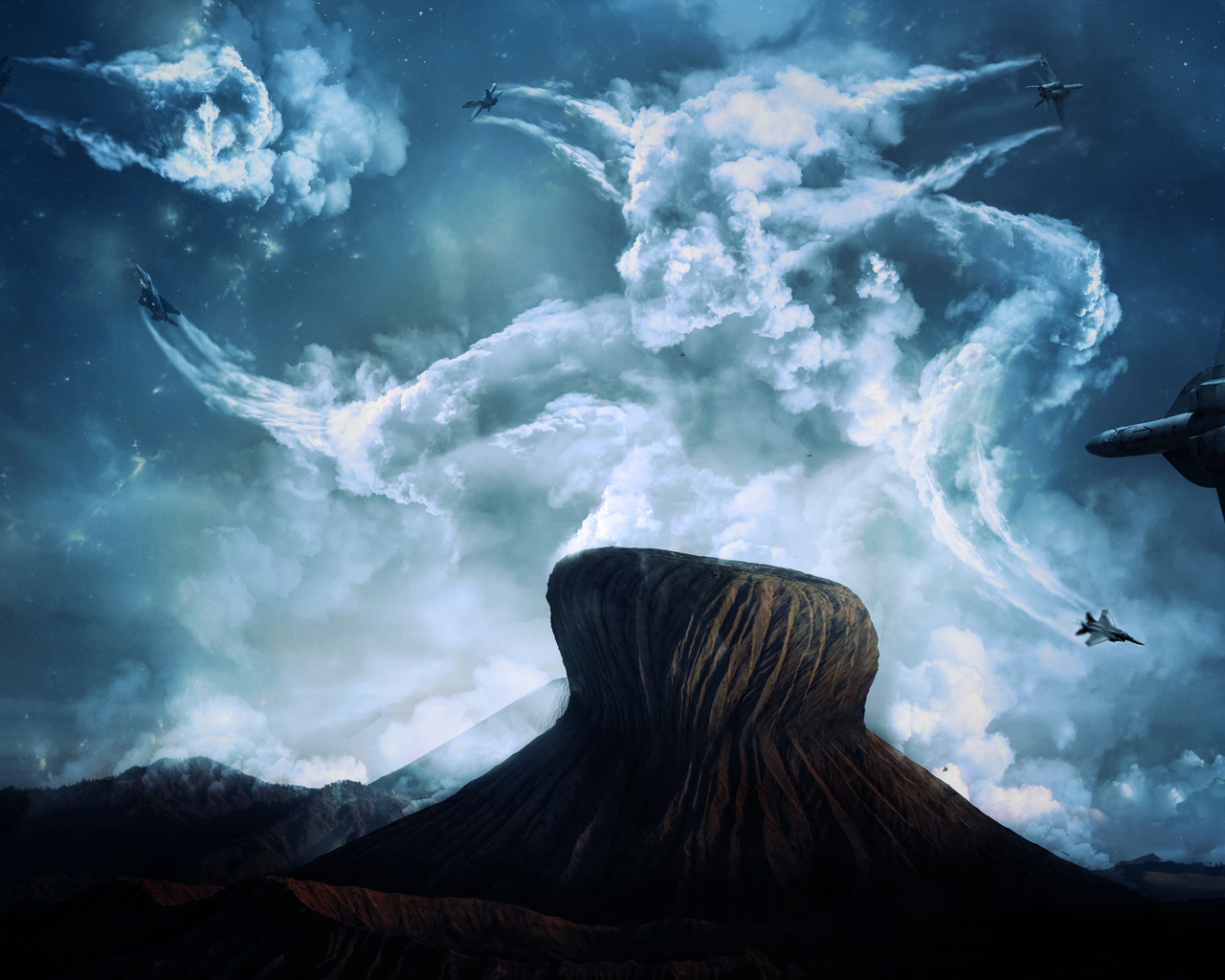 Истребители в небе