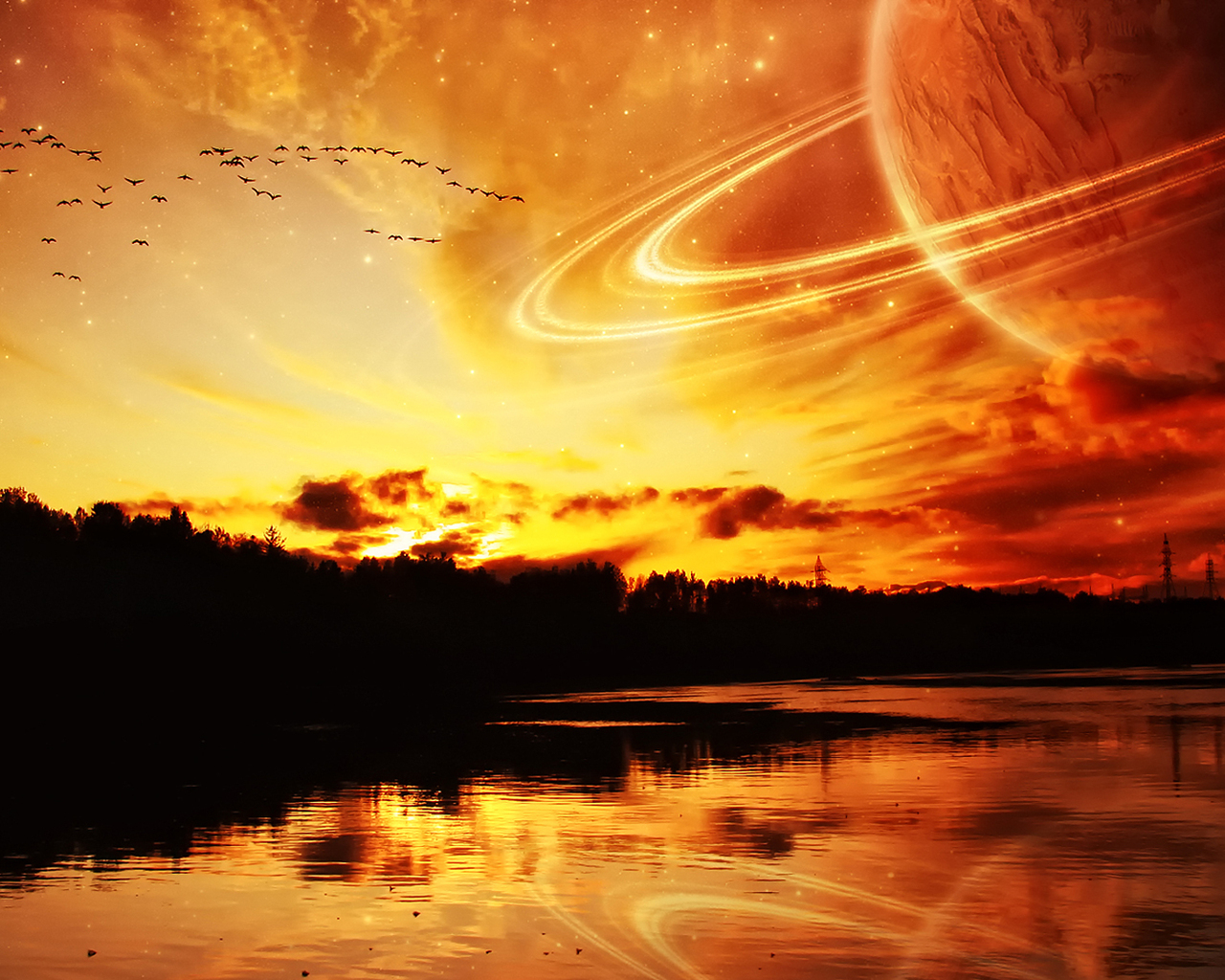 Невероятное небо над рекой