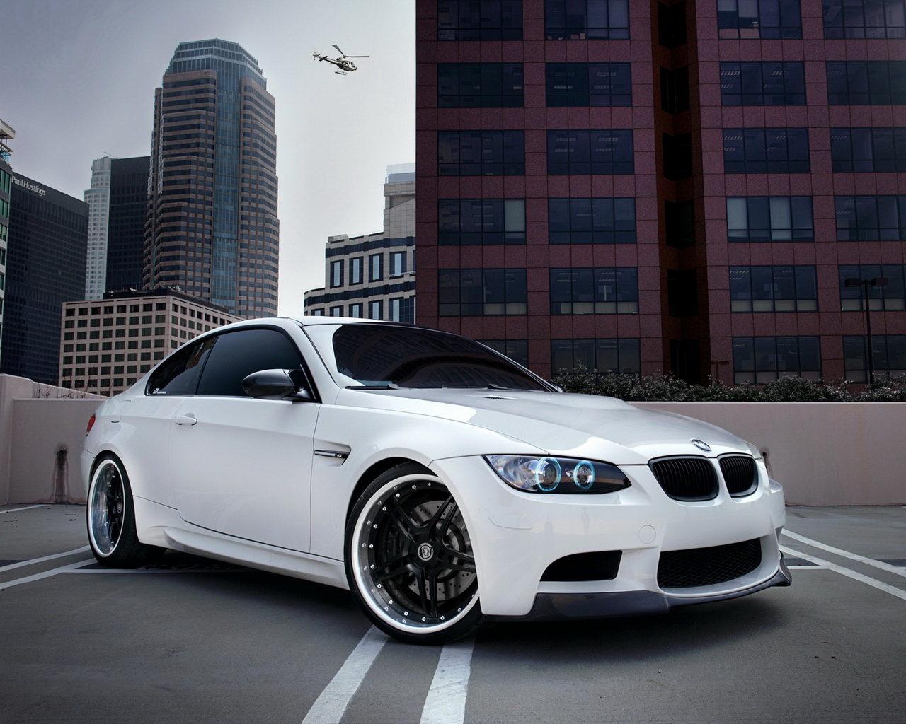 white BMW Coupe