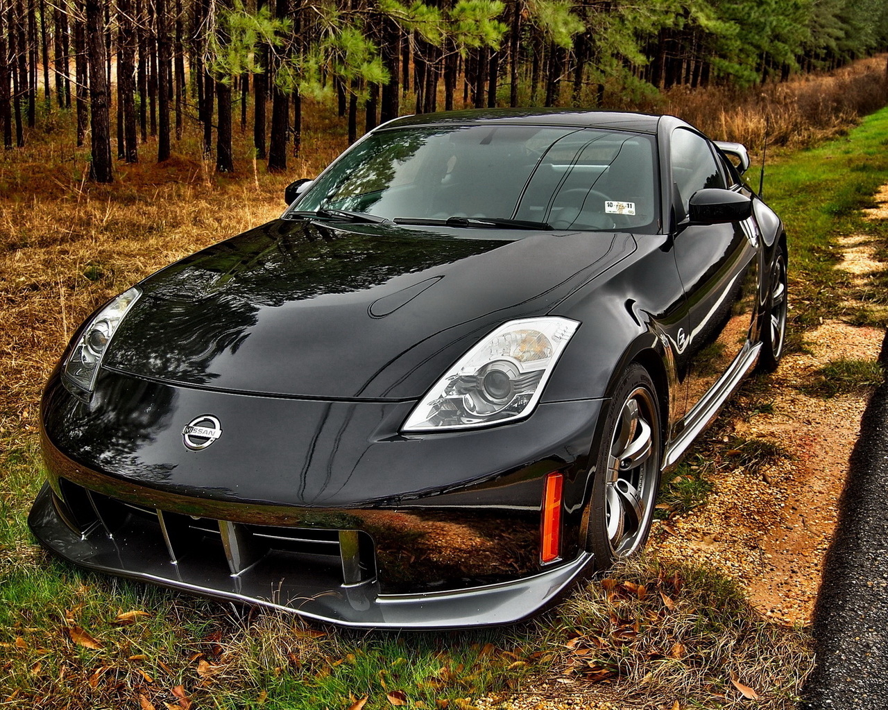 Nissan 350Z на обочине