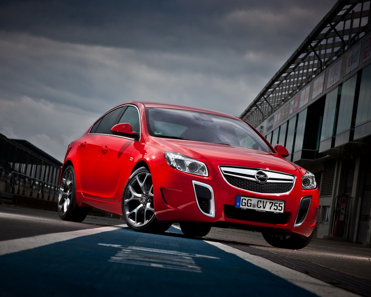 red Opel Insignia OPC