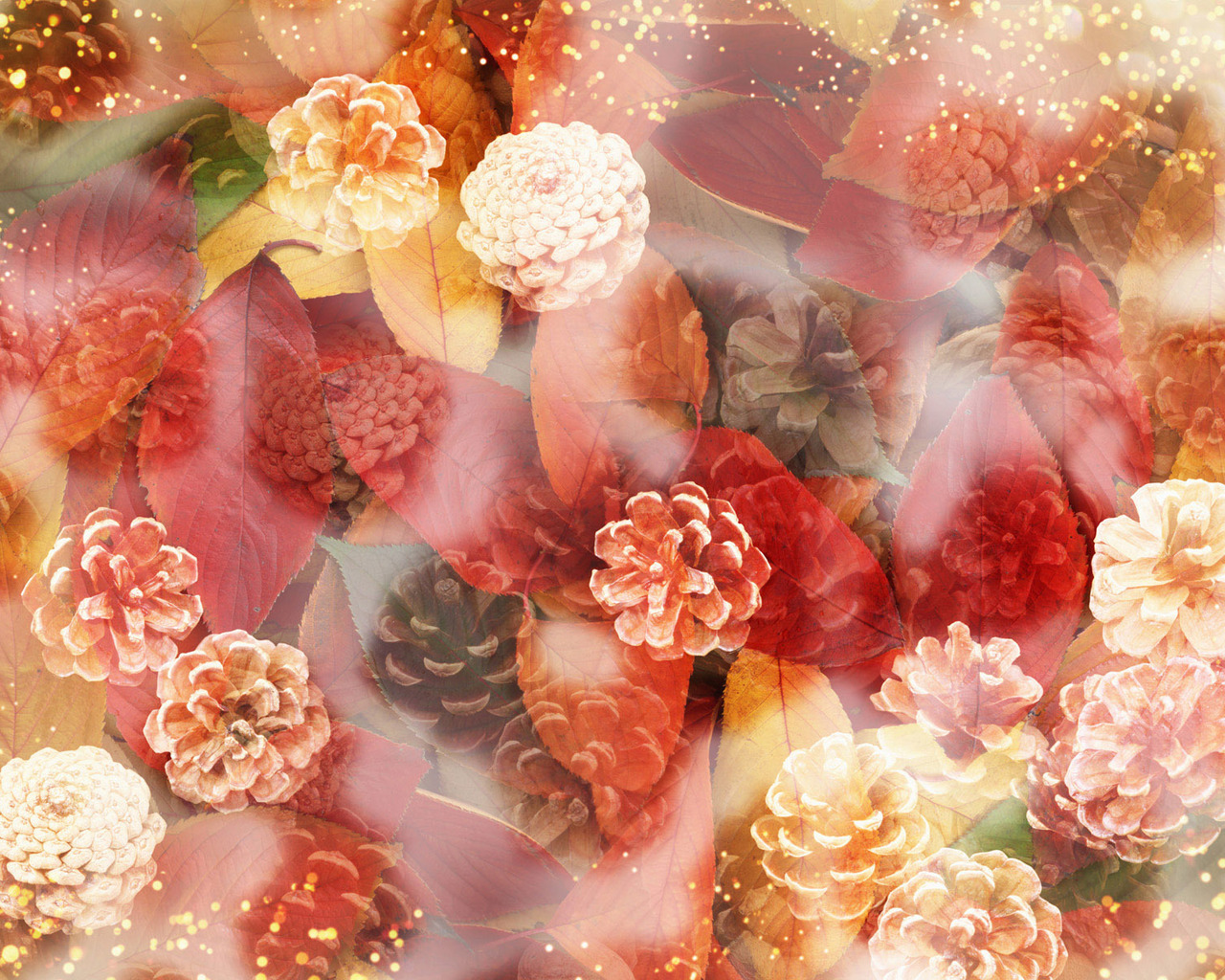 Шишки и листья