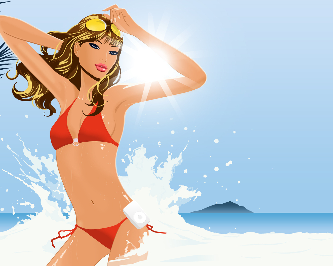 Девушка в море