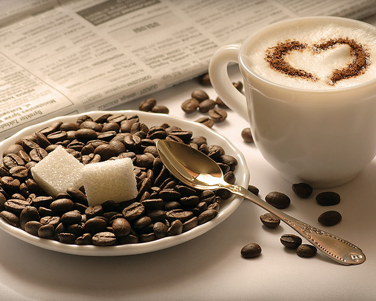 Кофе, зерна, рафинад