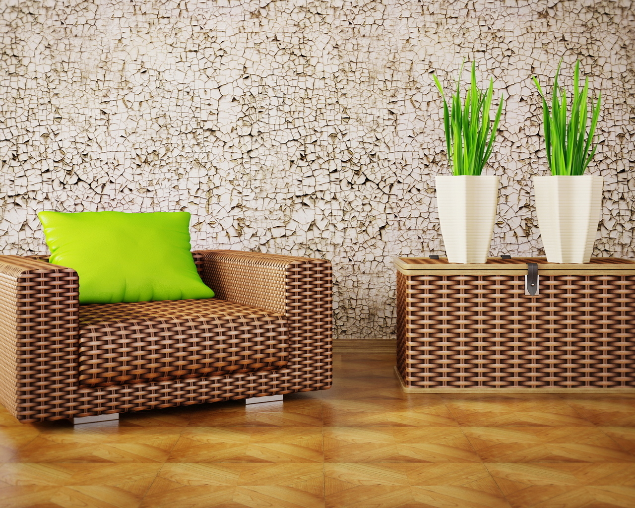 Кресло и сундук