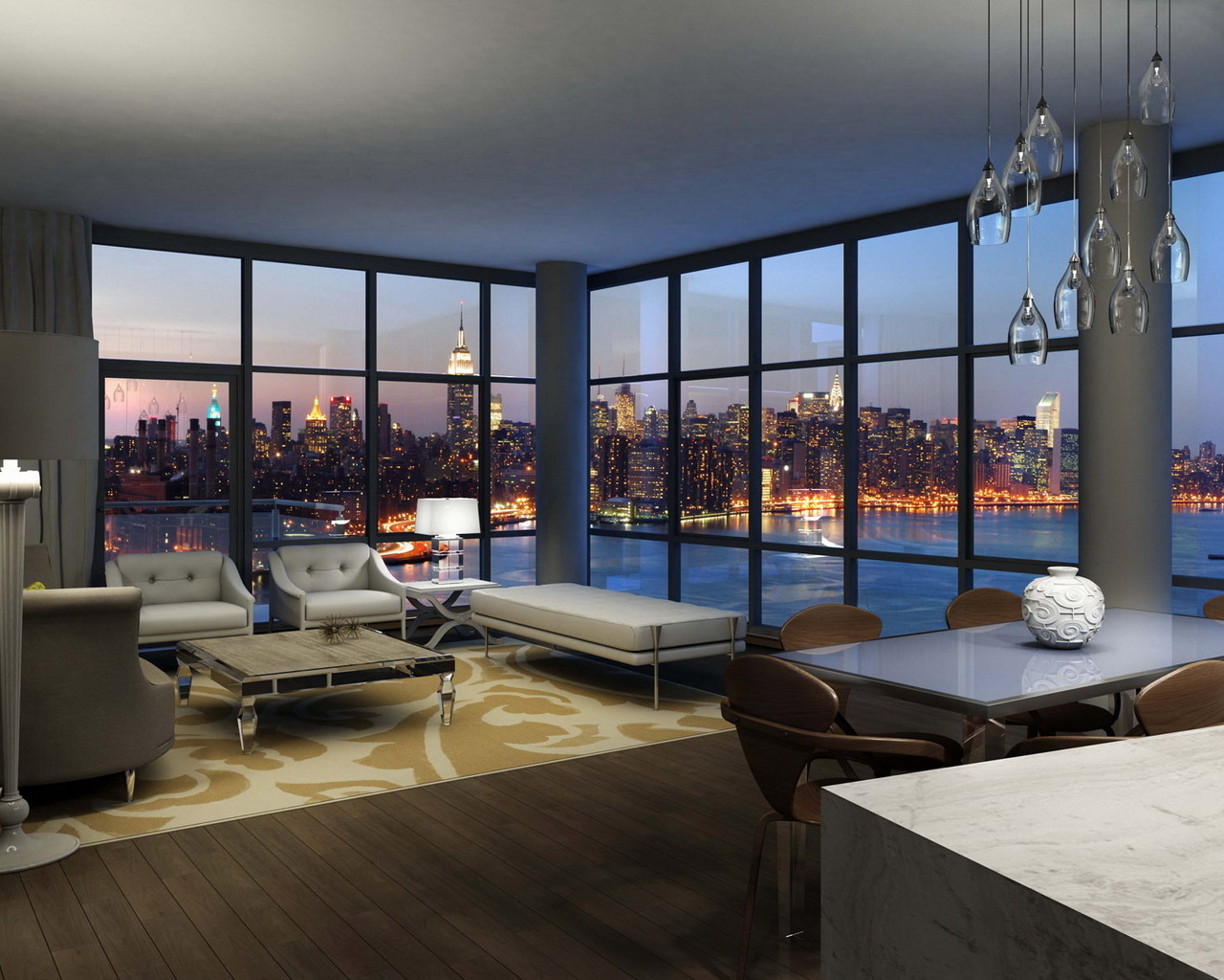 Дизайн комнаты в большом городе