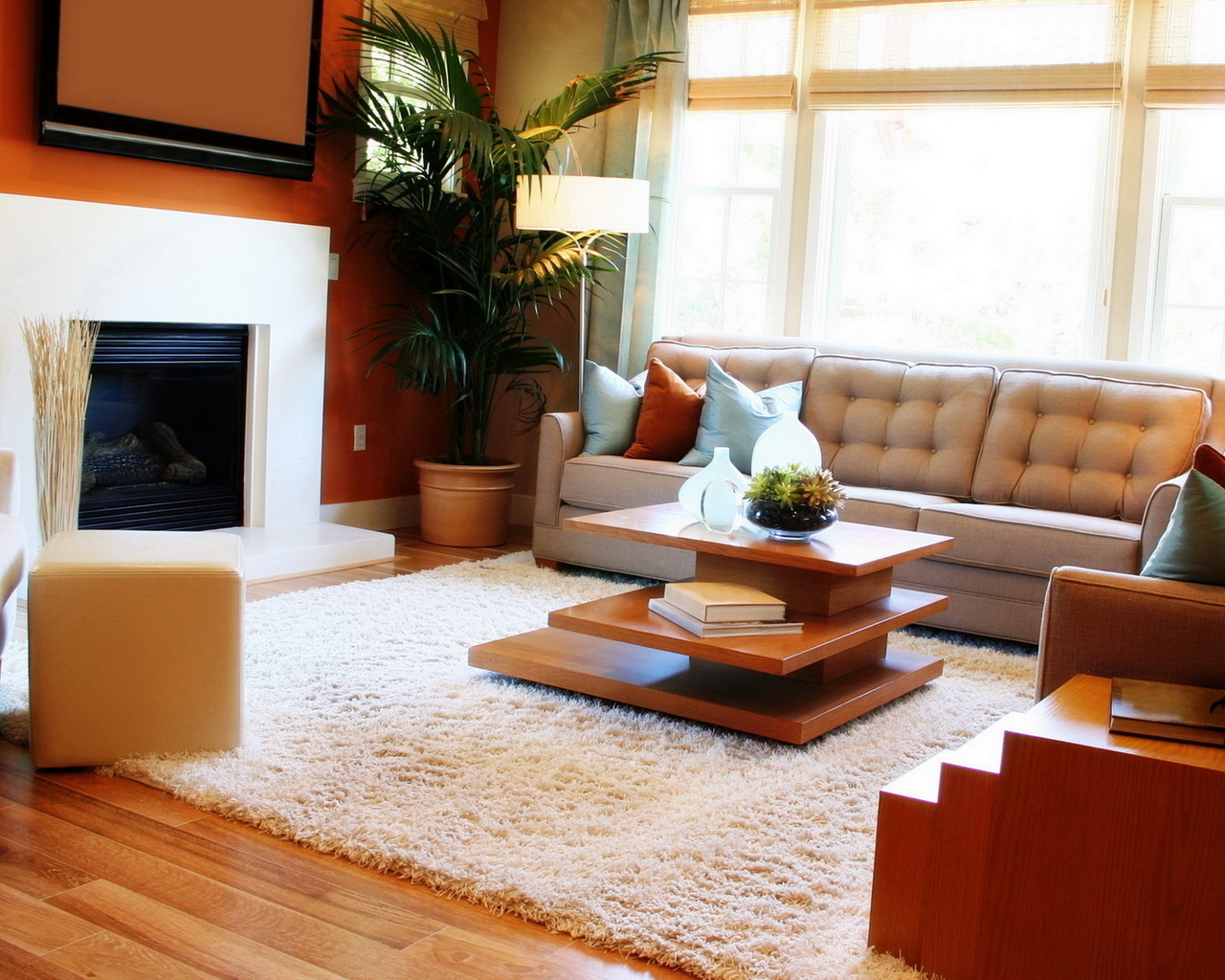 Гостинная с камином