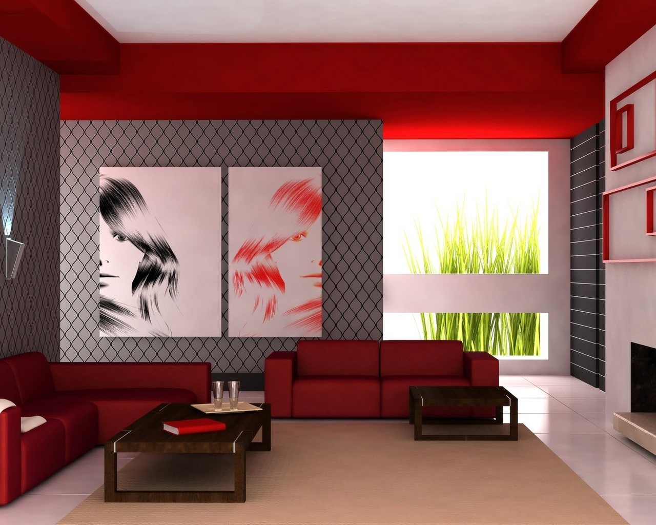 Прямоугольный стиль комнаты