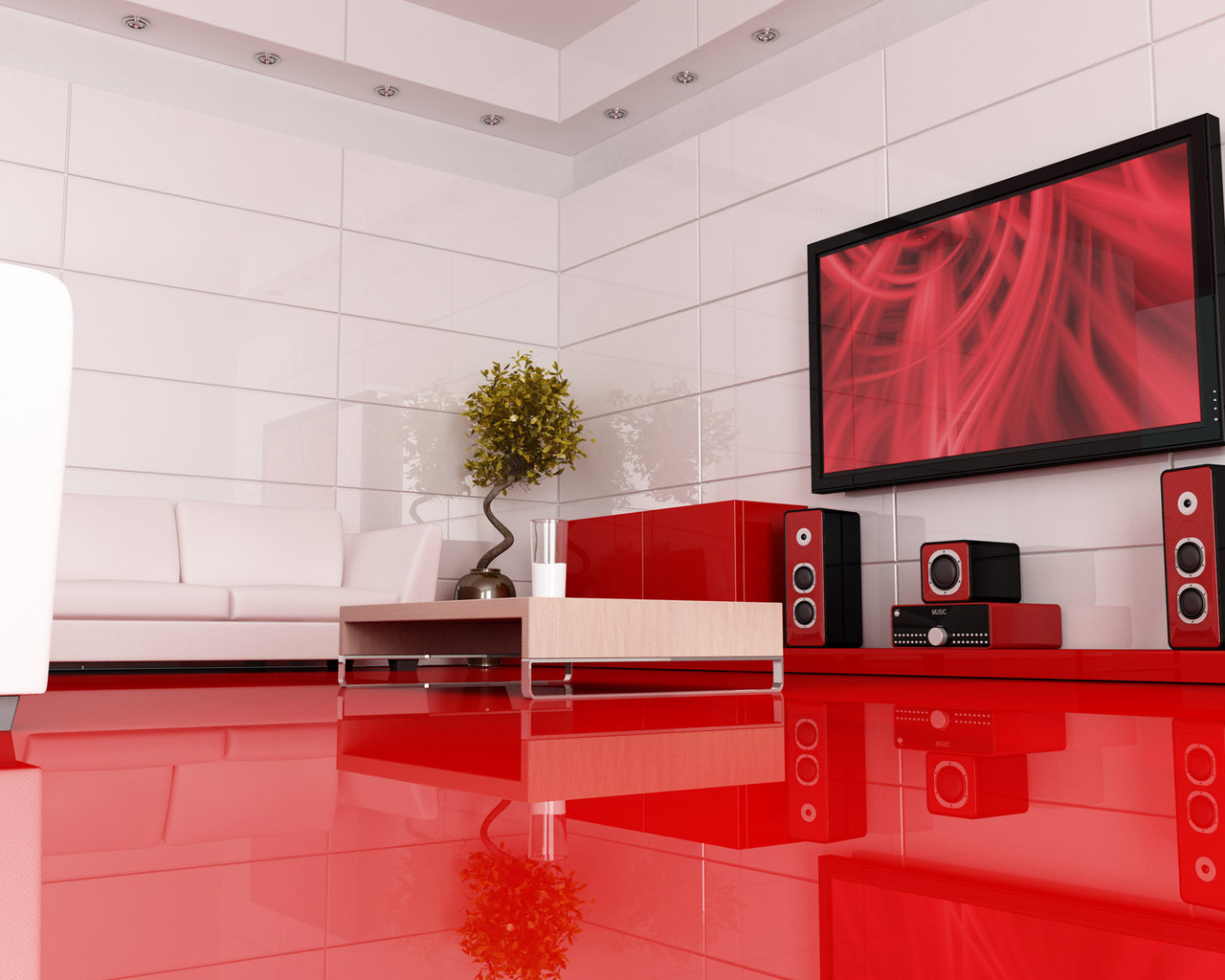 Красные полы