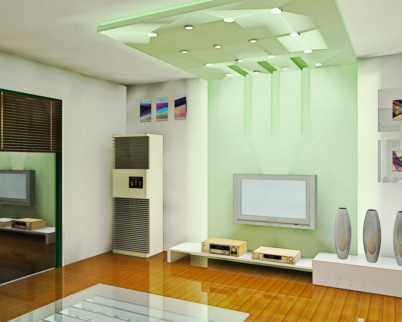 Комната в зеленых тонах