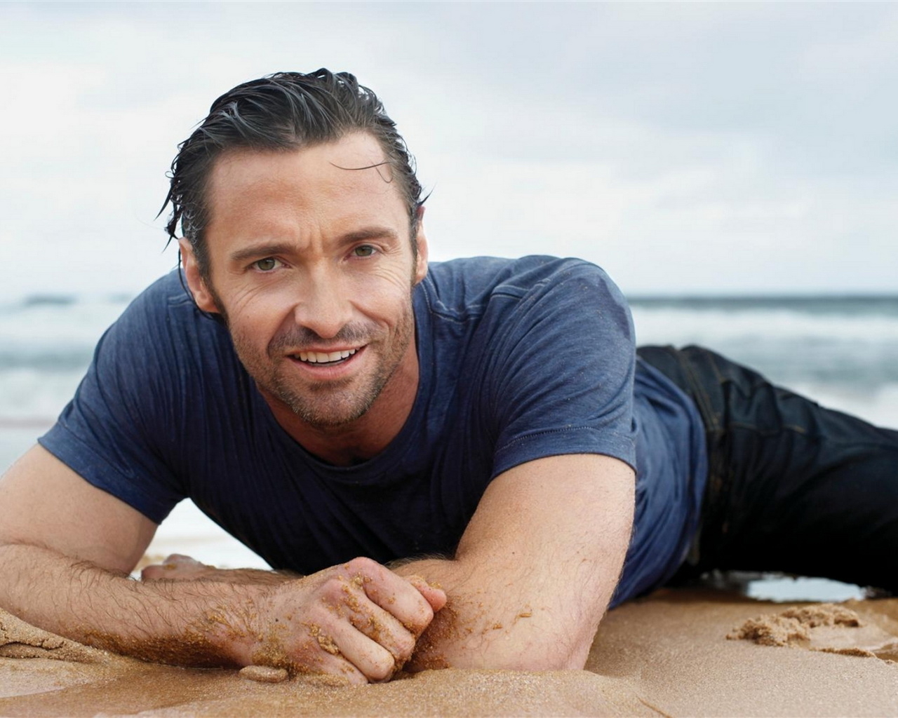 Hugh-Jackman на пляже