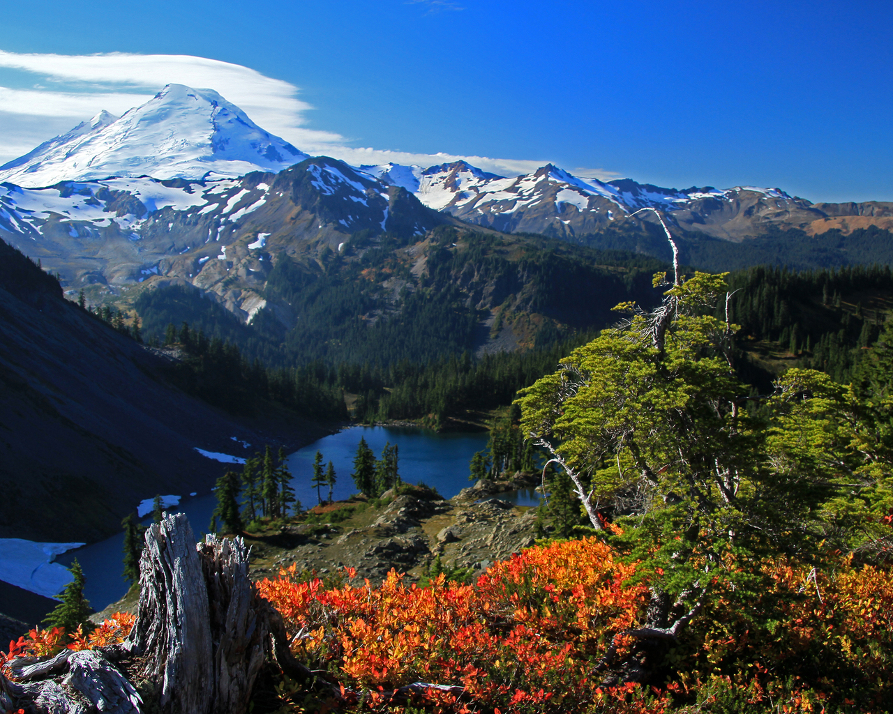 Горы и озеро