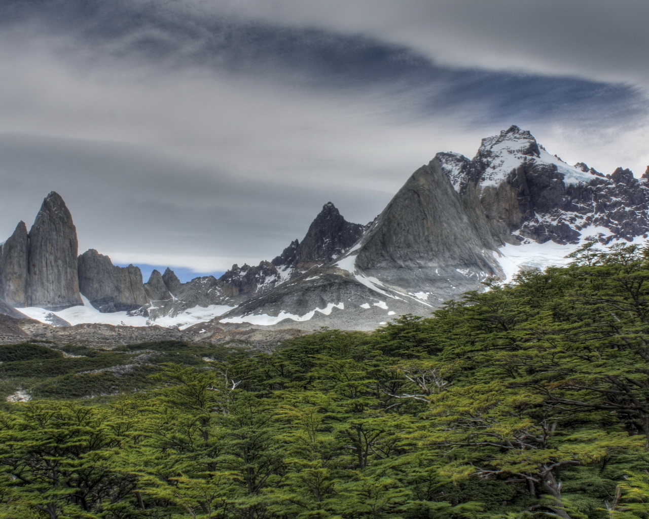 Скалы за лесом