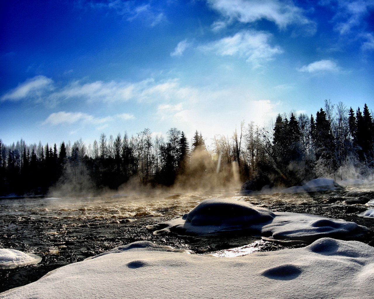 Речка зимой