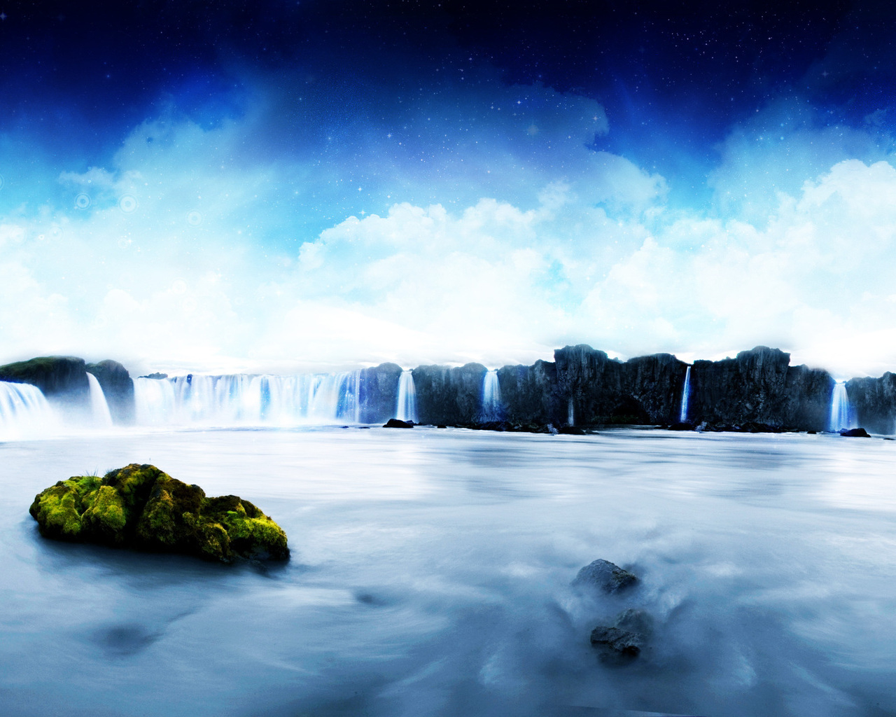 Красивый водопад