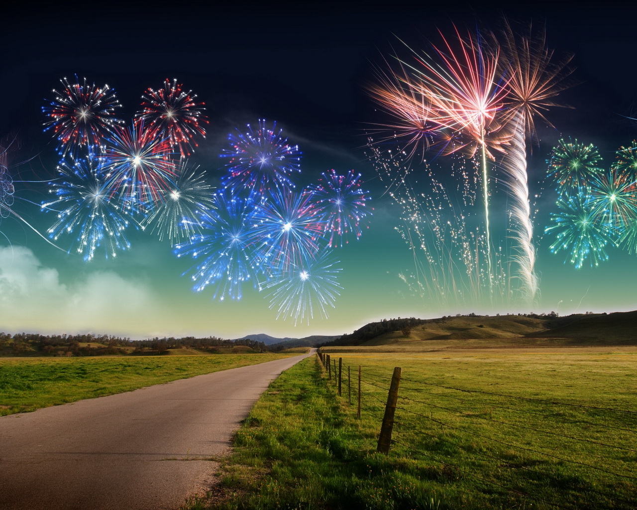 Фейерверк на небе