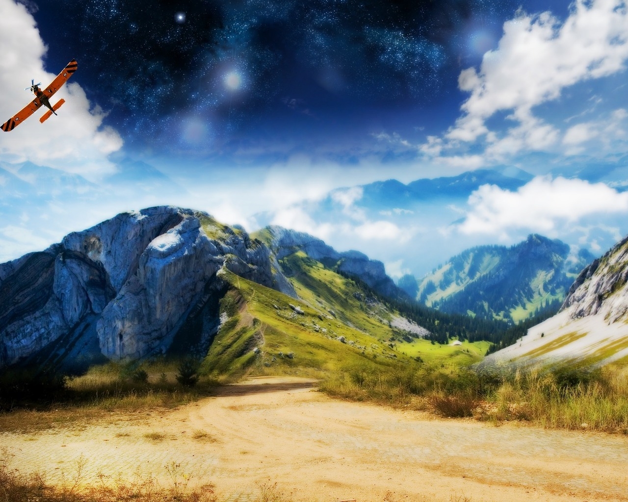 Горы и самолет