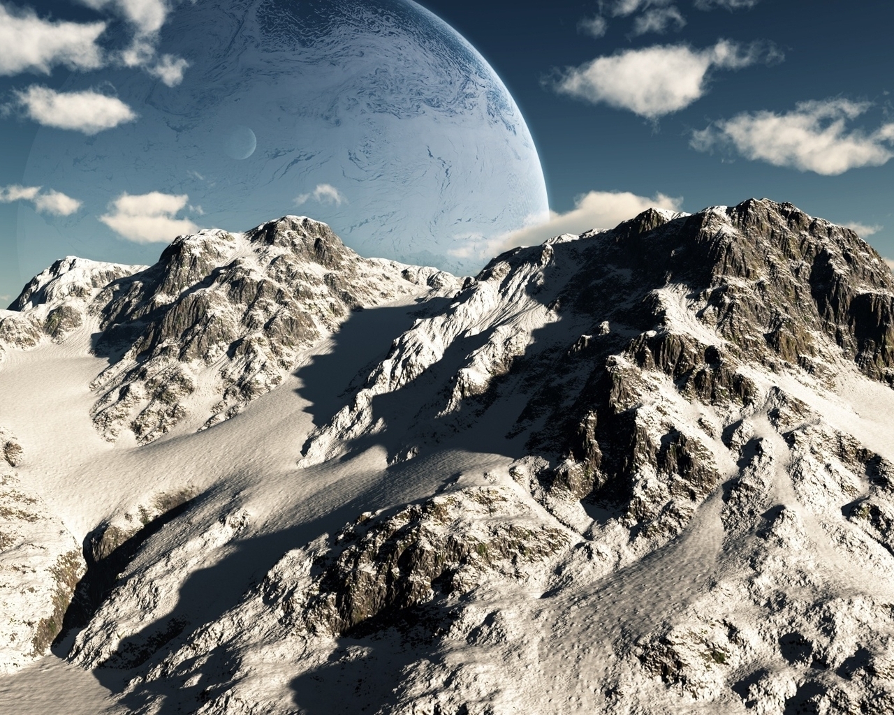Планета над горами