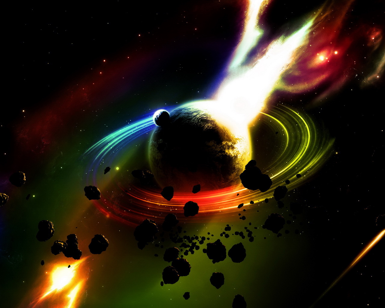 Астероиды и планета