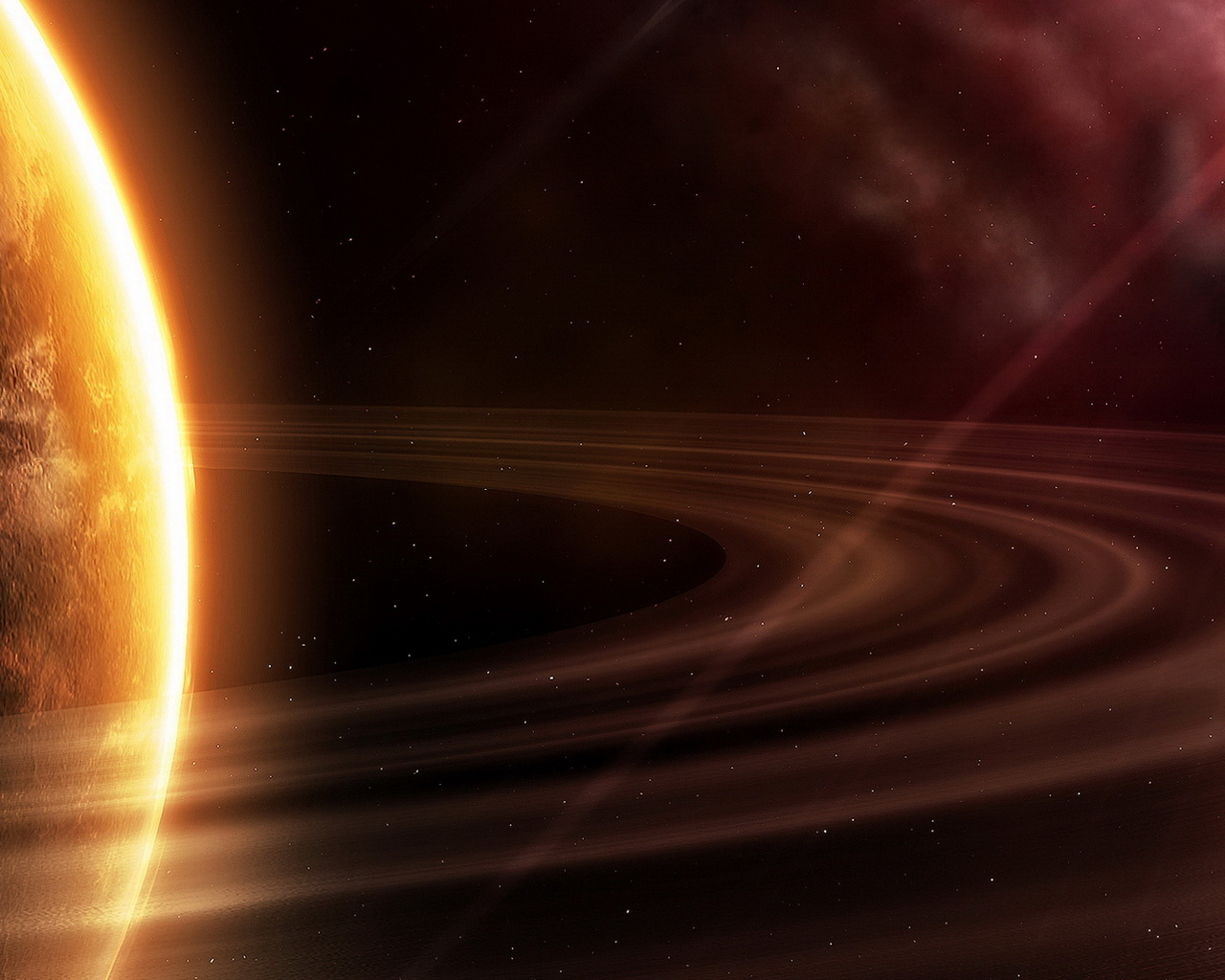 Огромная планета с кольцами