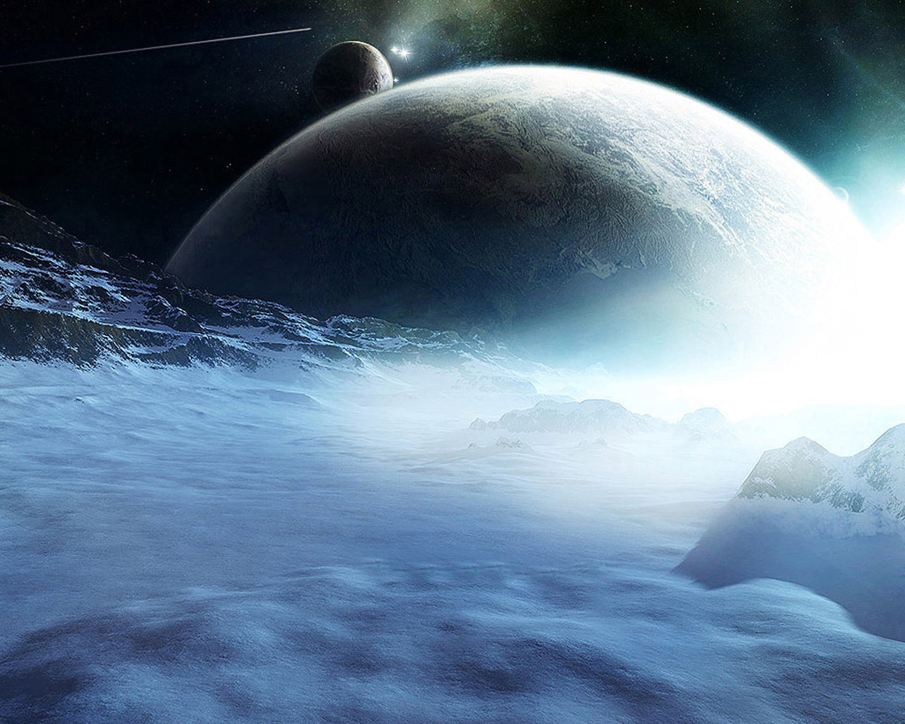 Ледяная поверхность планеты