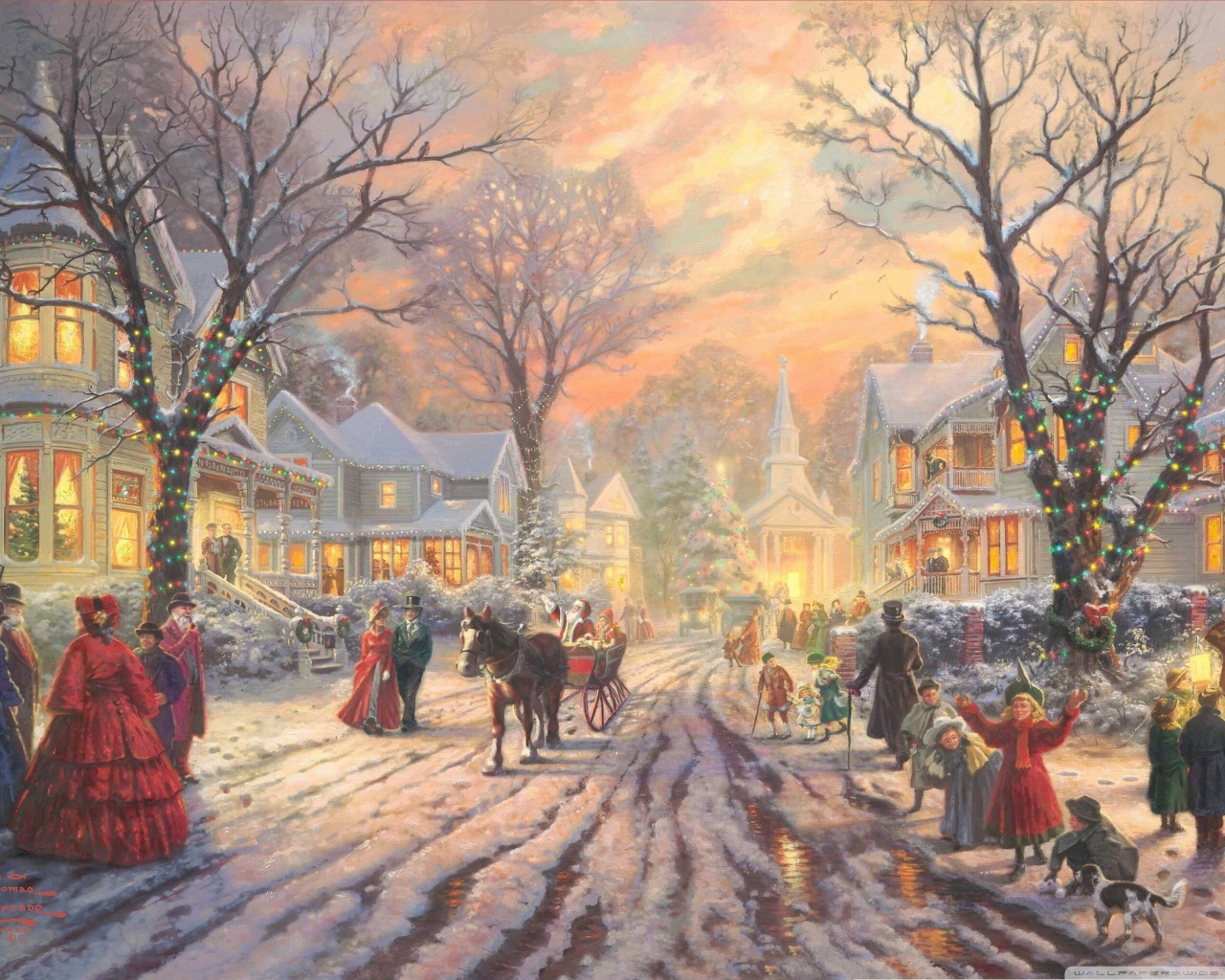 Празднование Рождества в городе