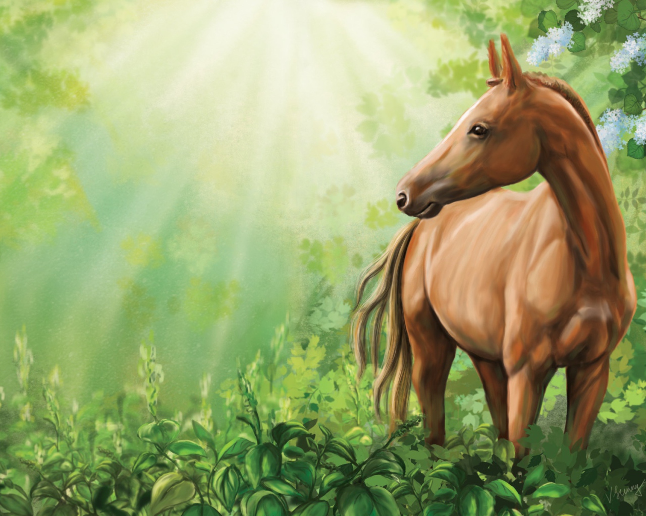 Рисованная лошадь