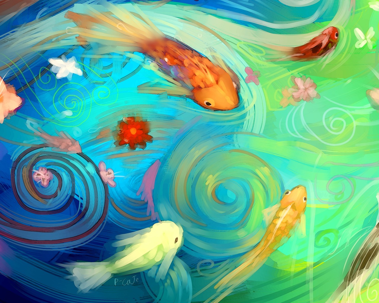 Рисованные рыбы