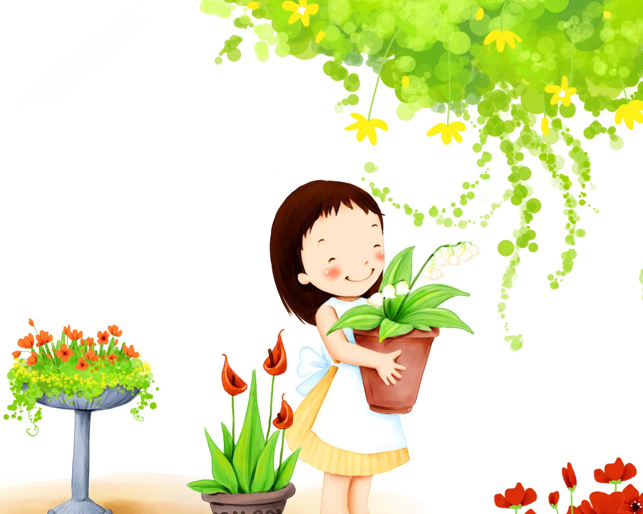 Девочка с цветами