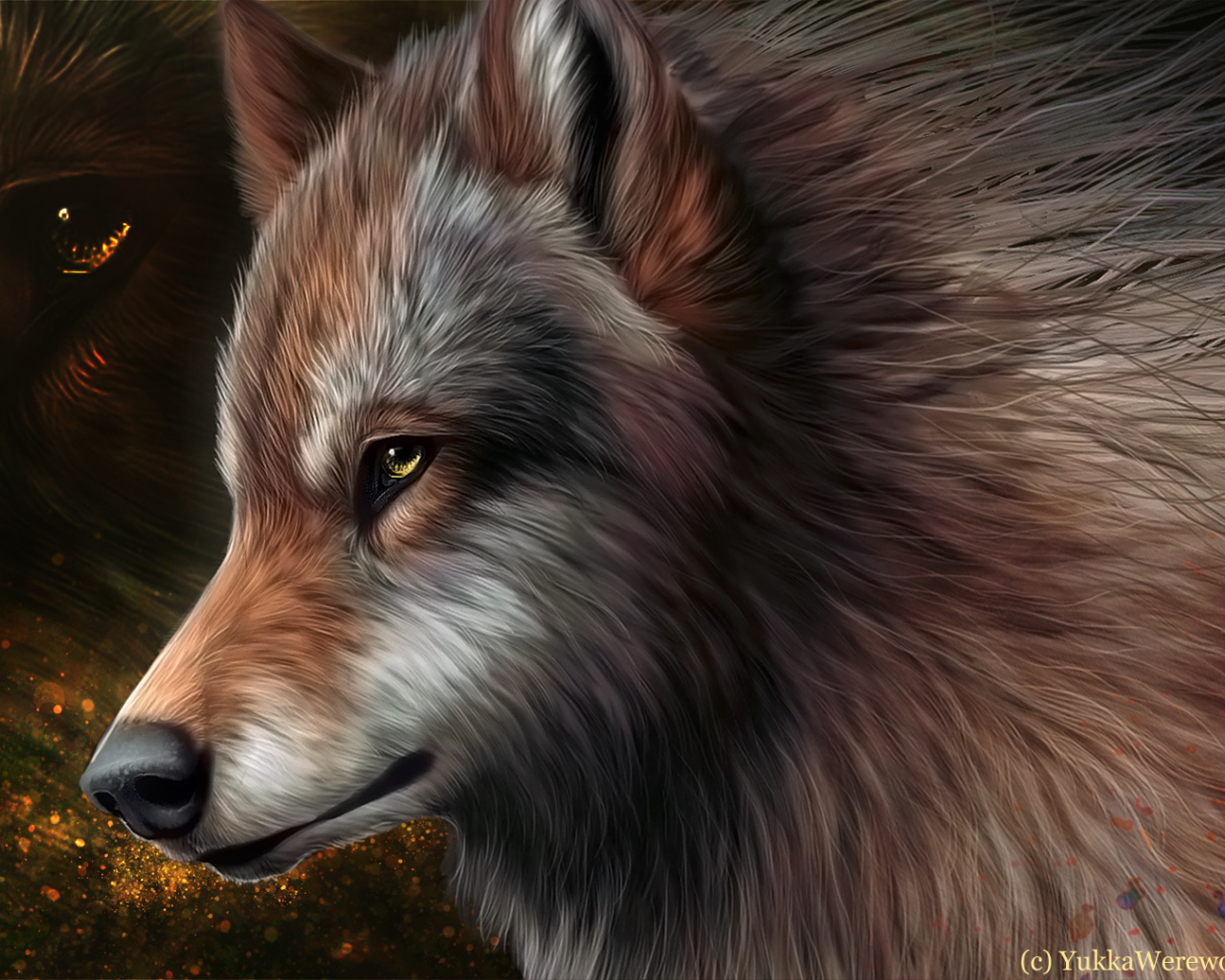 Рисованный волк