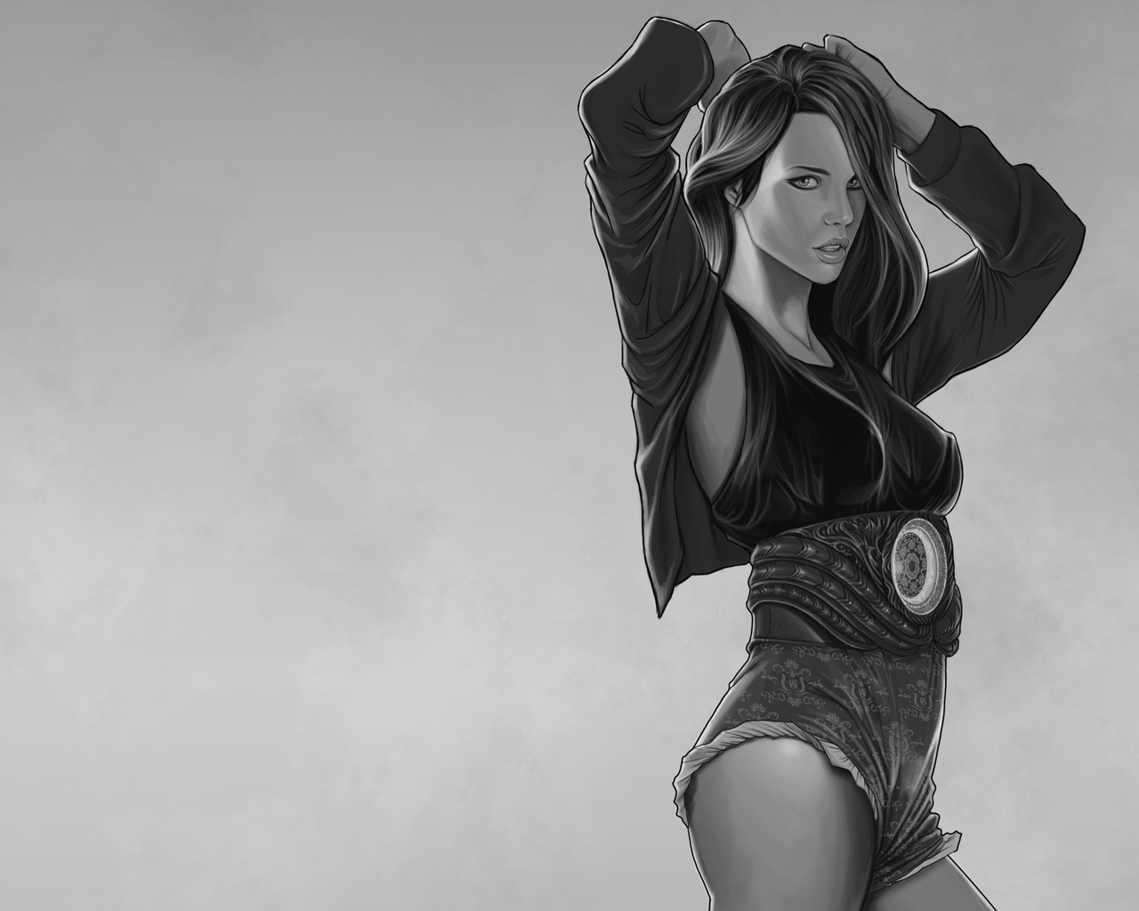 Черно белая красотка