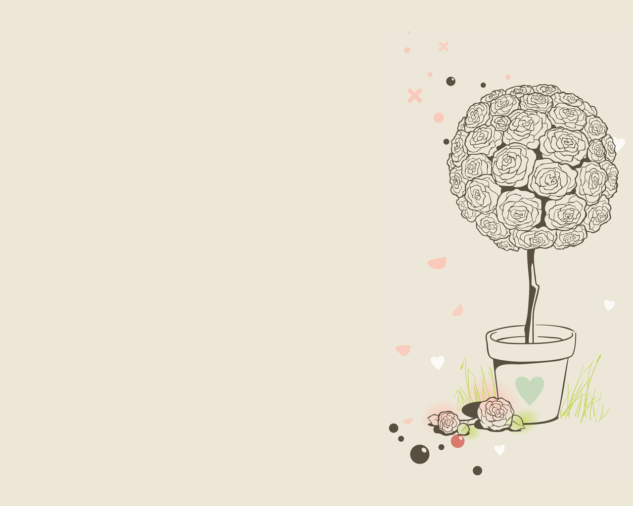 Горшок с розой