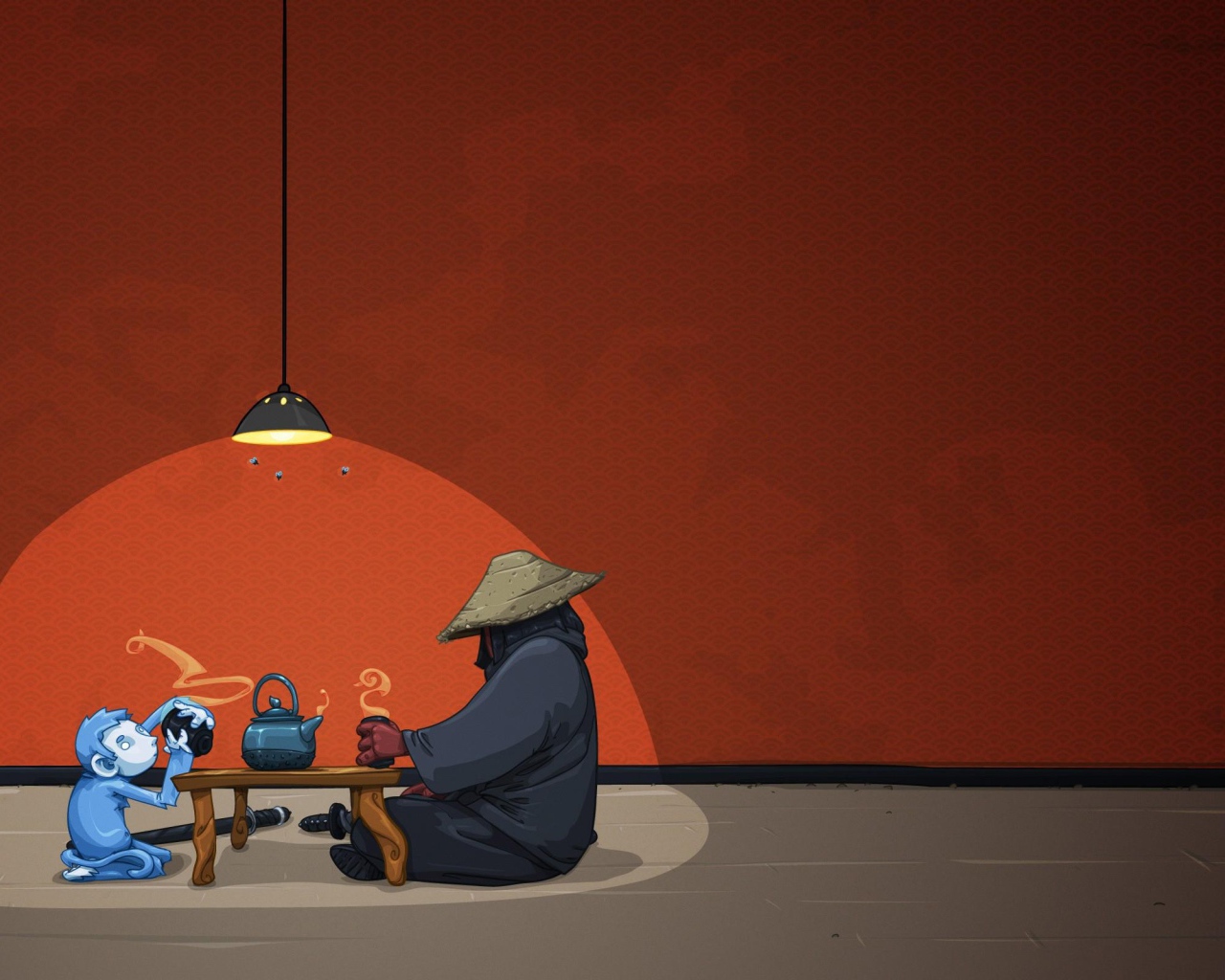 Чайная церемония с обезьяной