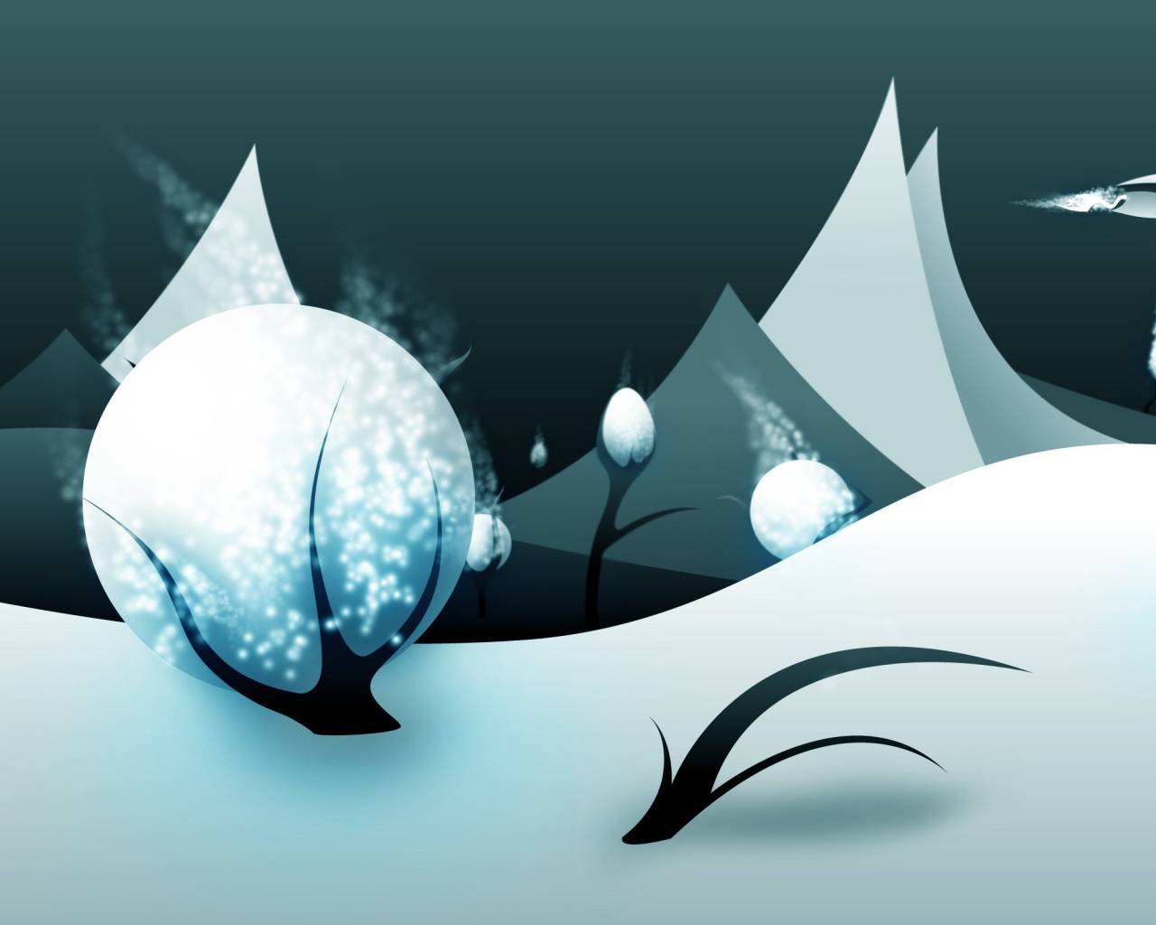 Векторные подснежники