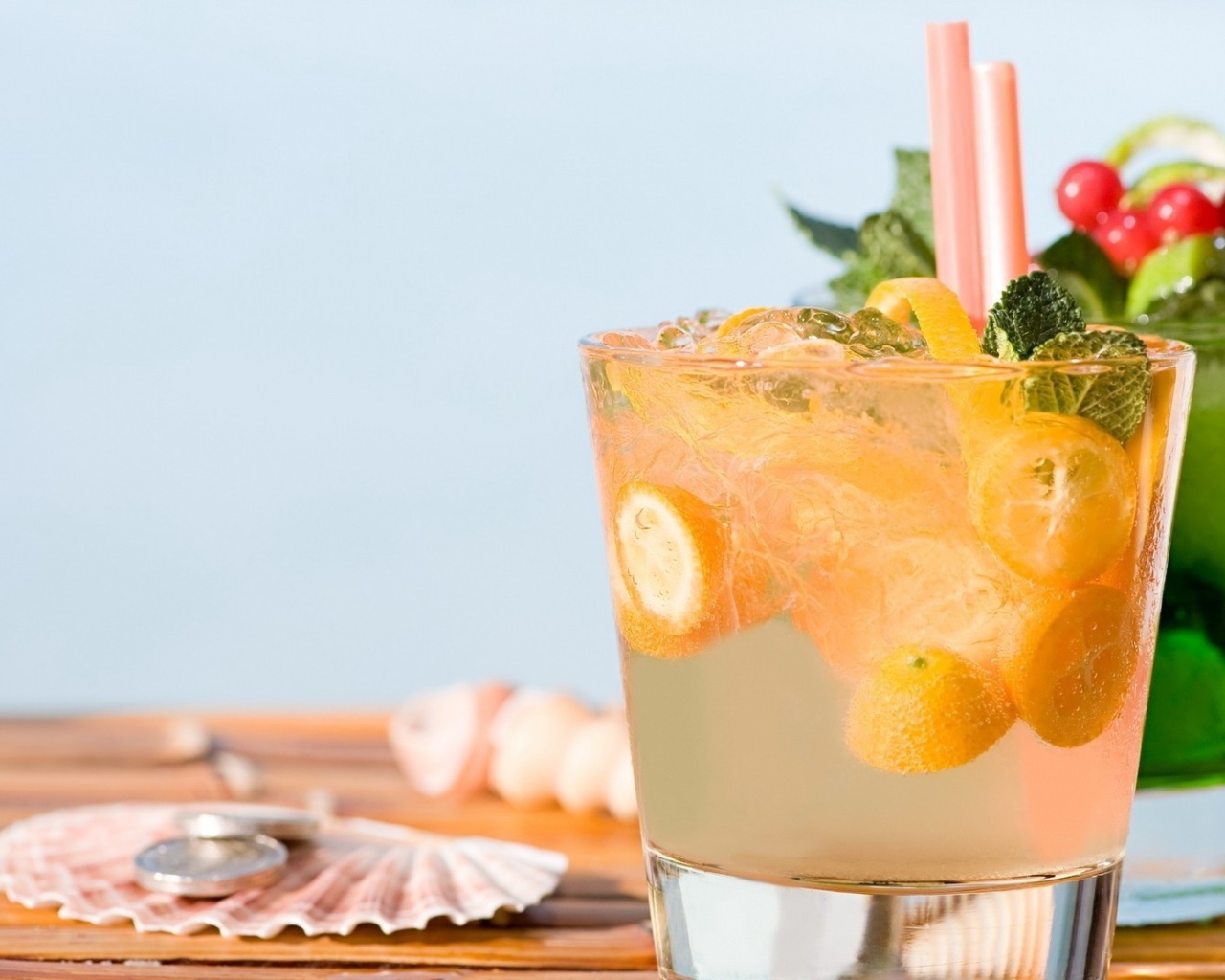 Коктейль Мохито с апельсинами