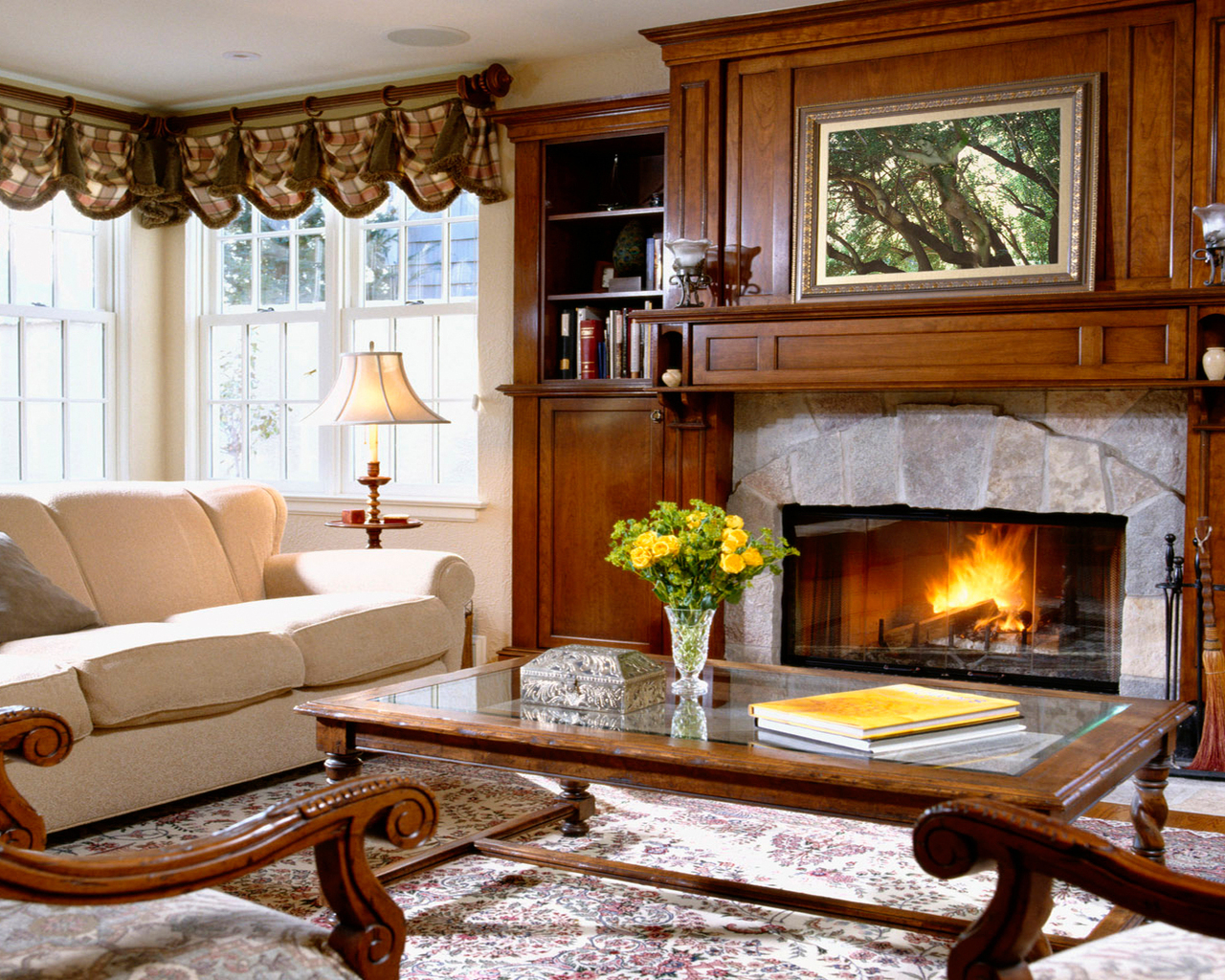 Комната с камином