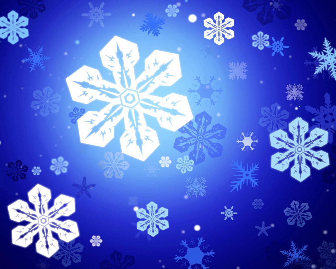 Снежинки на синем фоне