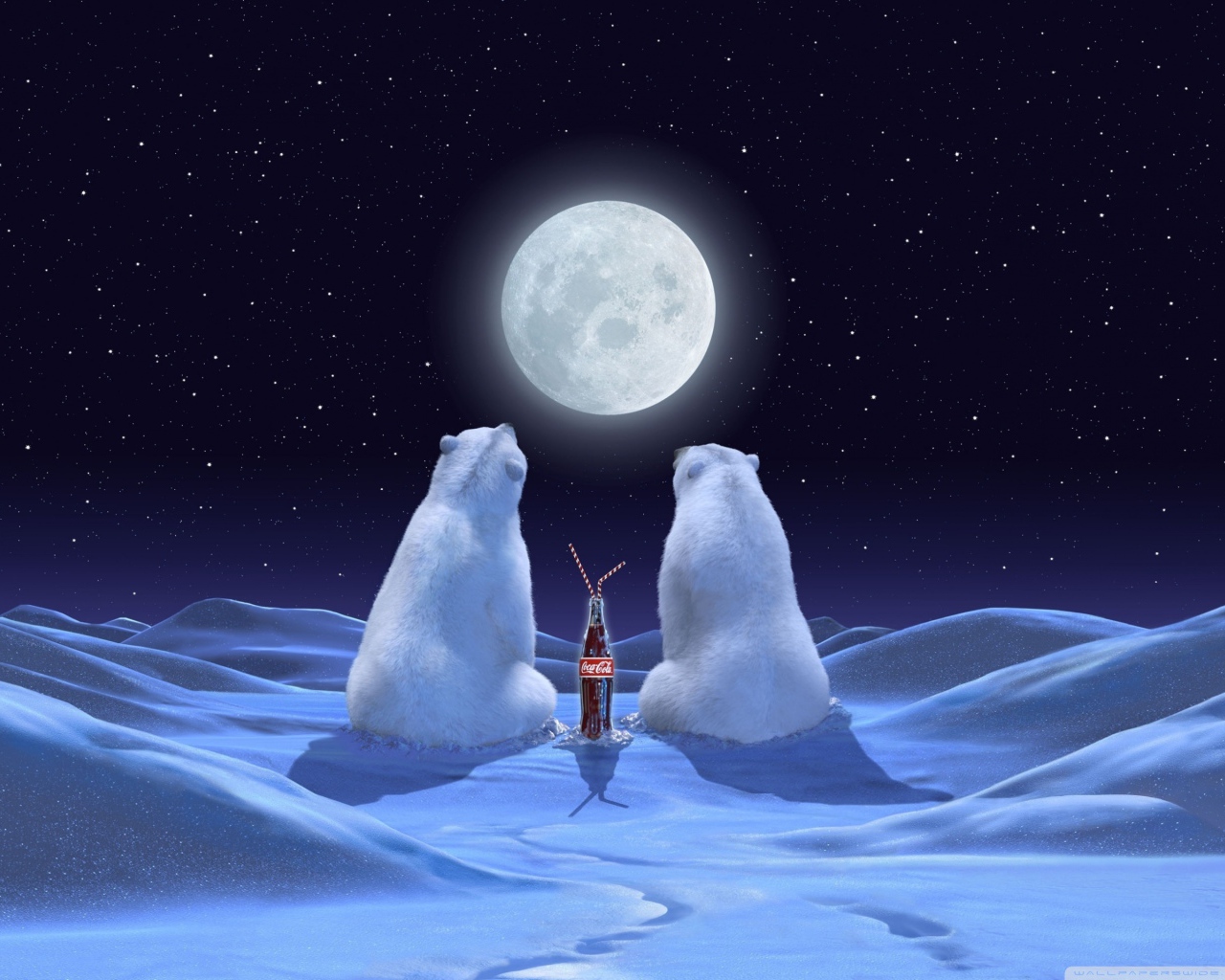 Два медведя у луны