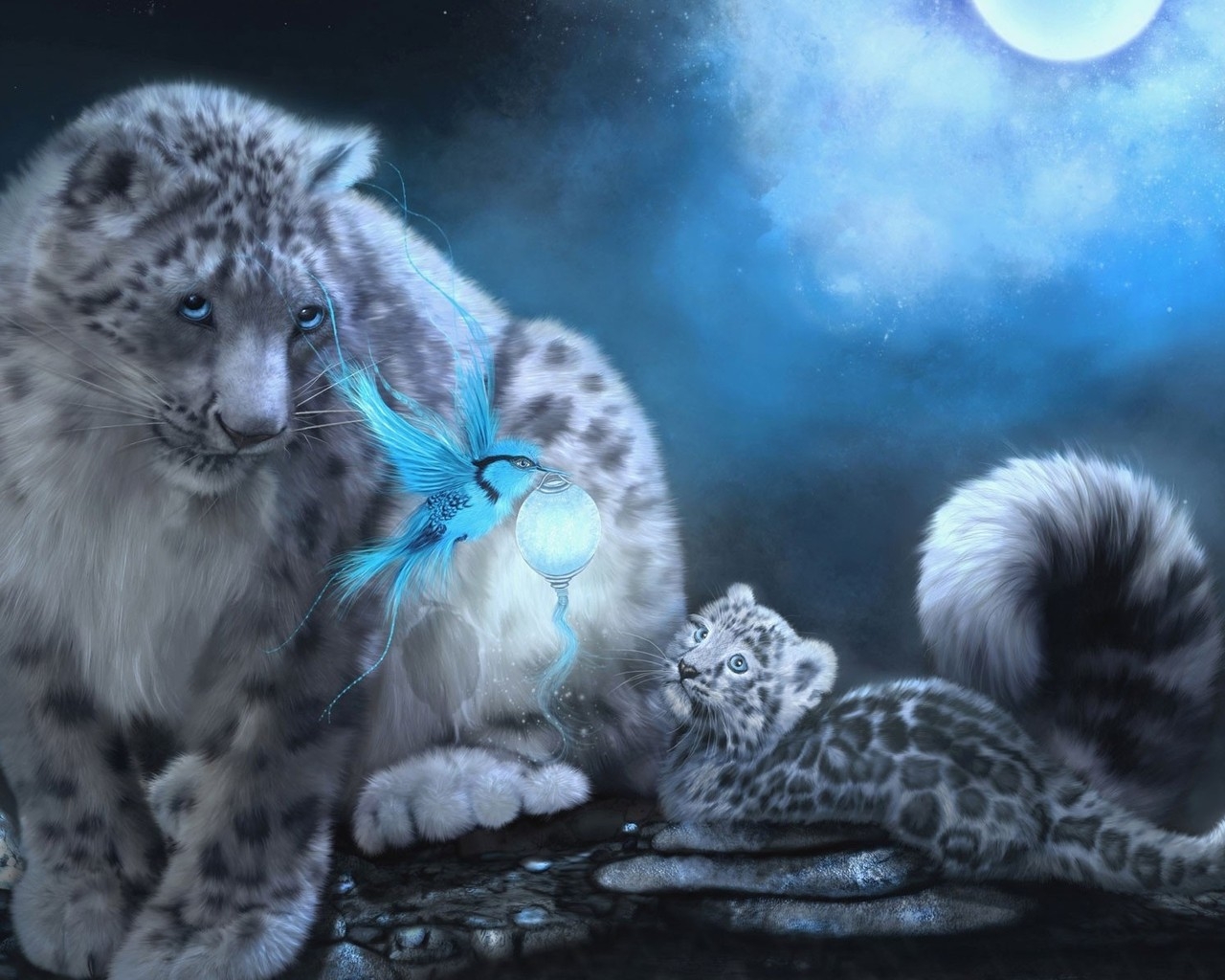 Ирбис и котенок